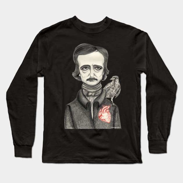 Edgar Allan Poe Long Sleeve T-Shirt by Pendientera